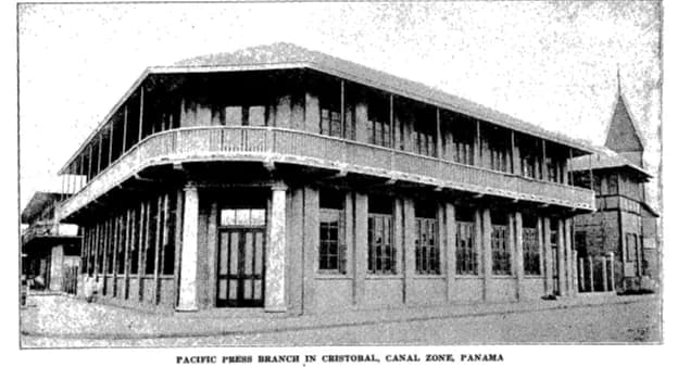Dibujo del edificio de la Pacific Press en Cristóbal, Zona del Canal